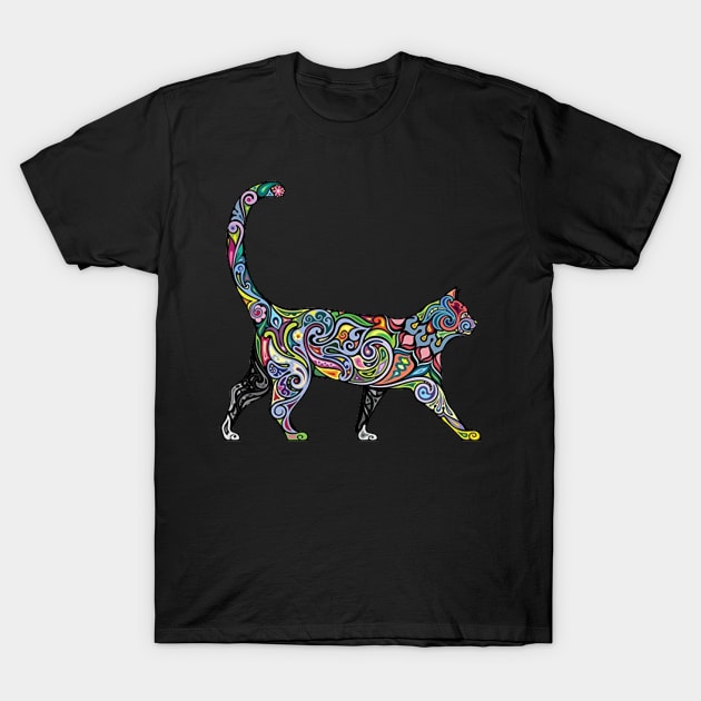 Trippy Cat T-Shirt by kasmarkdsg